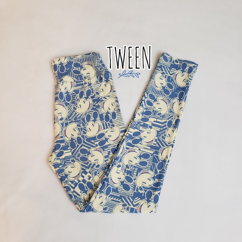 NWT LulaRoe Disney Micky Mouse Kid Leggings Size Tween